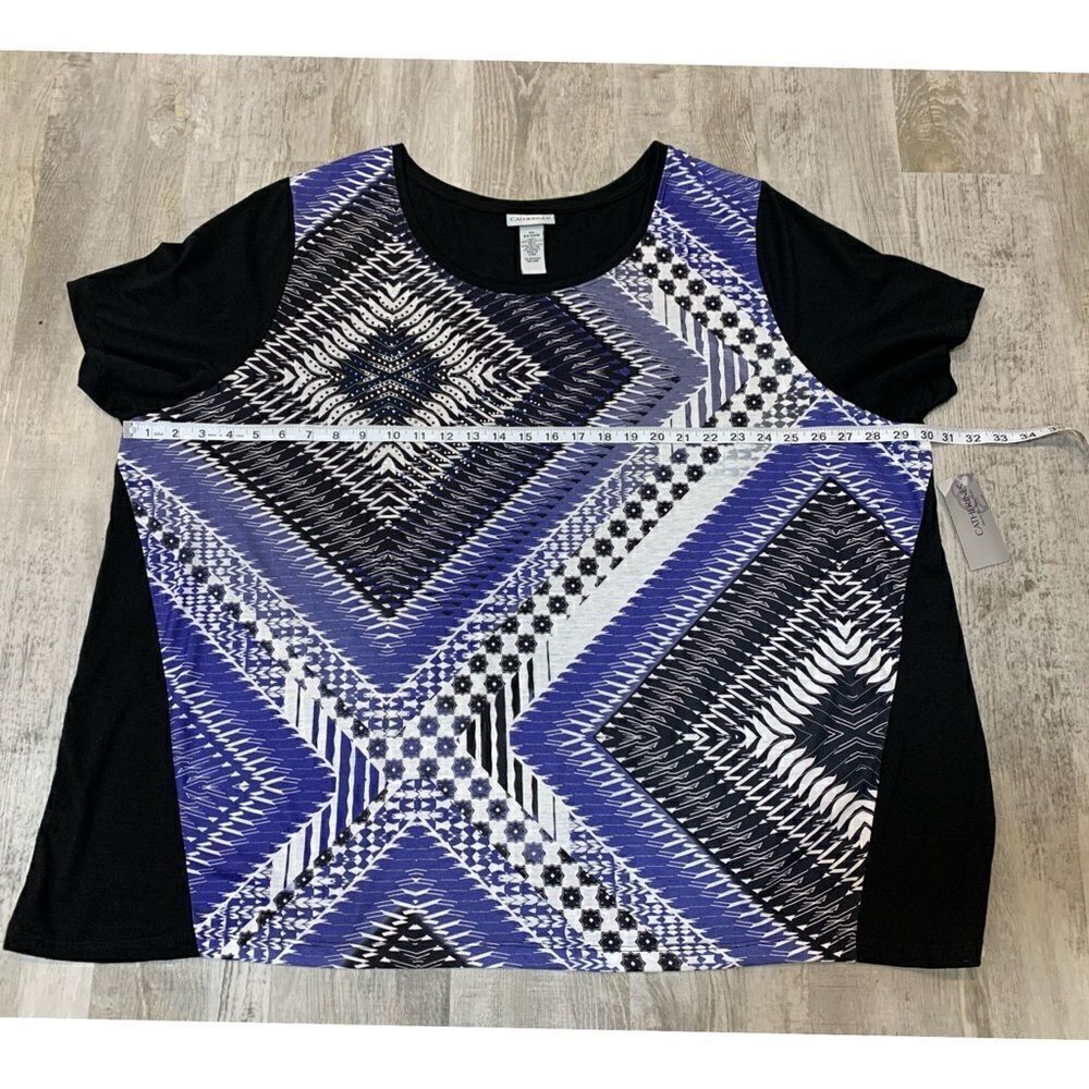 NWT Catherine’s black/blue 4XL top - Picture 2 of 11